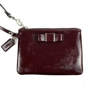 Coach Wristlet‎ Darcy Bow Sherry Dark Red Clutch Wallet Brand New